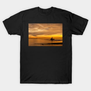 Silhouetted St Mary's Island at dawn T-Shirt